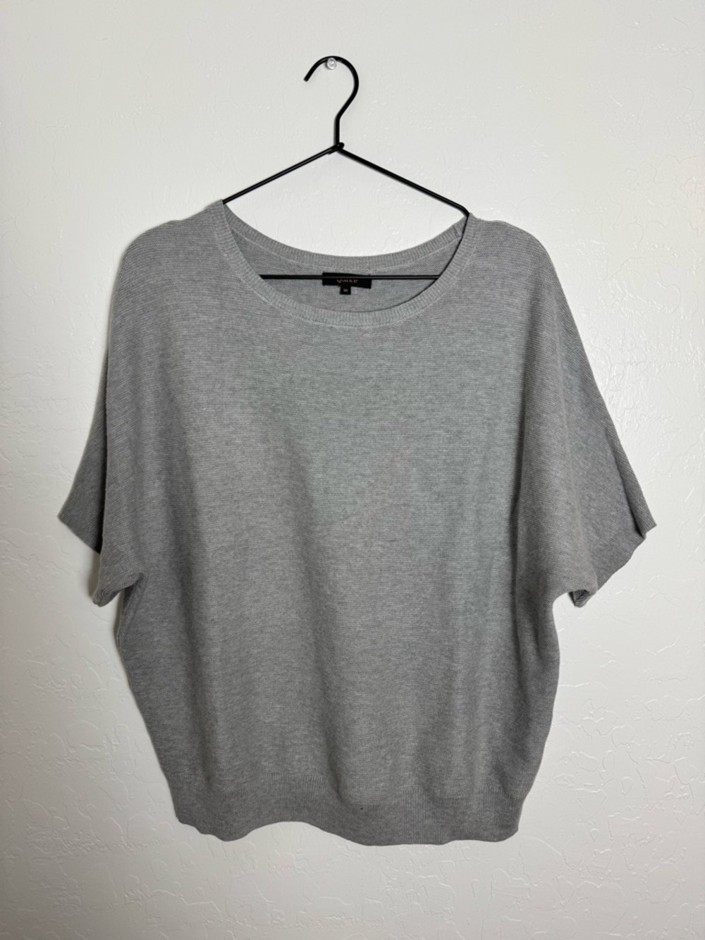 Quince Gray Scoop Neck Short Sleeve Sweater